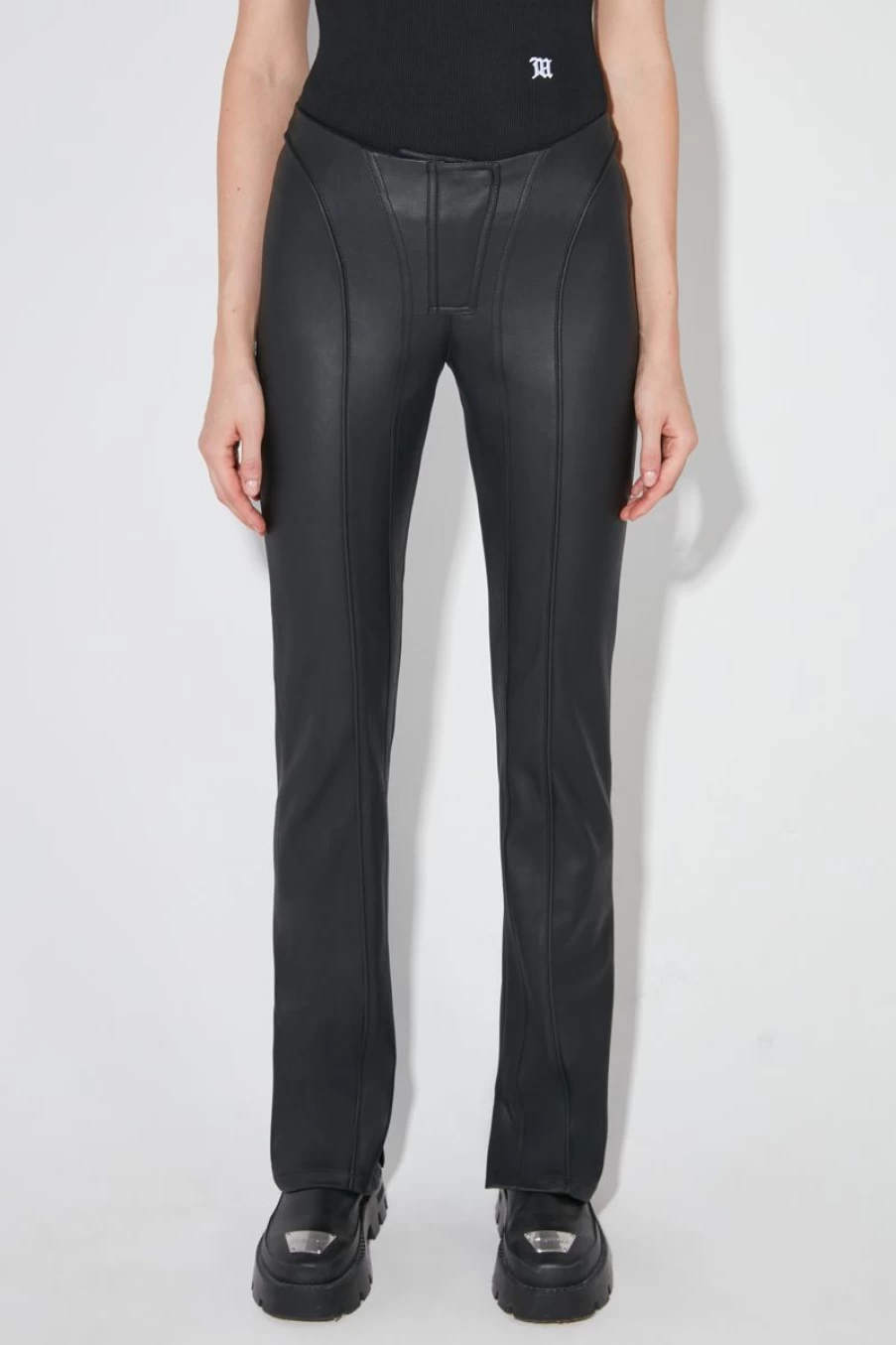 MISBHV Harley Matte Faux Leather Trousers Black Clearance