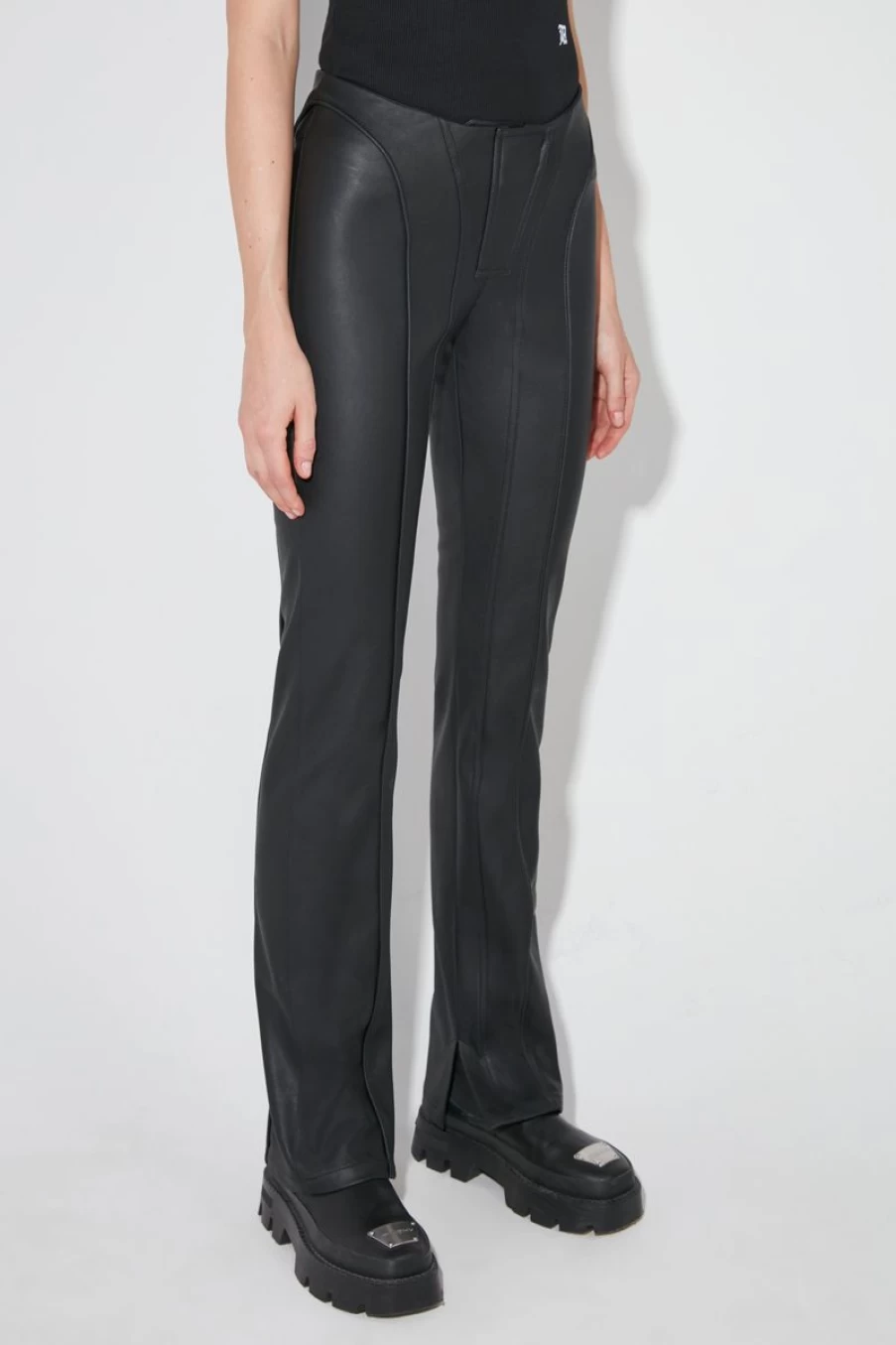MISBHV Harley Matte Faux Leather Trousers Black Clearance