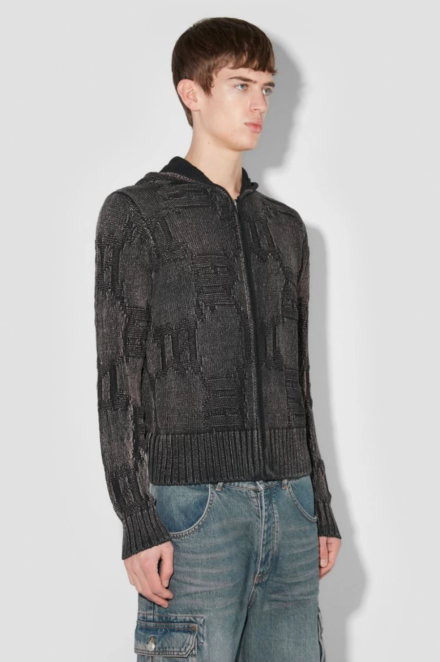 MISBHV Monogram Knitted Hoodie Black New