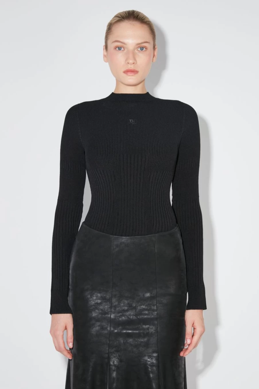 MISBHV Ribbed Longsleeve Mockneck Black Clearance