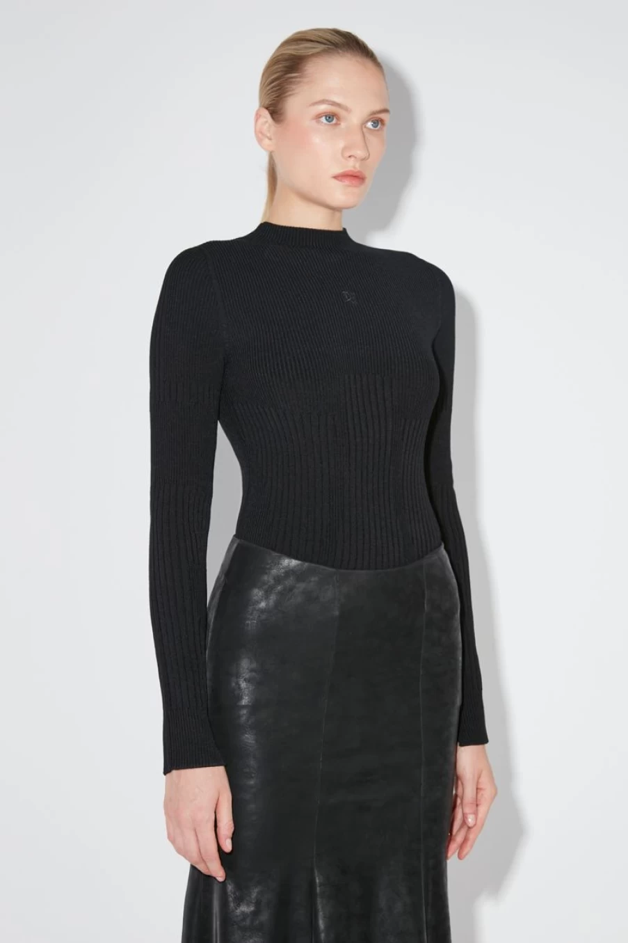 MISBHV Ribbed Longsleeve Mockneck Black Clearance