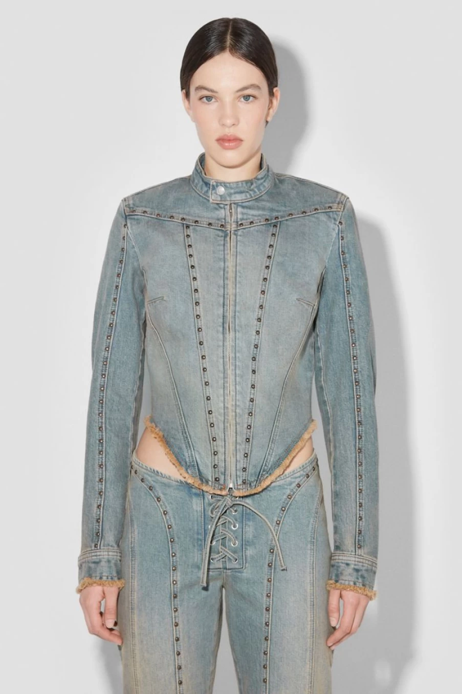 MISBHV Sunset Wash Denim Jacket With Studs Blue Best