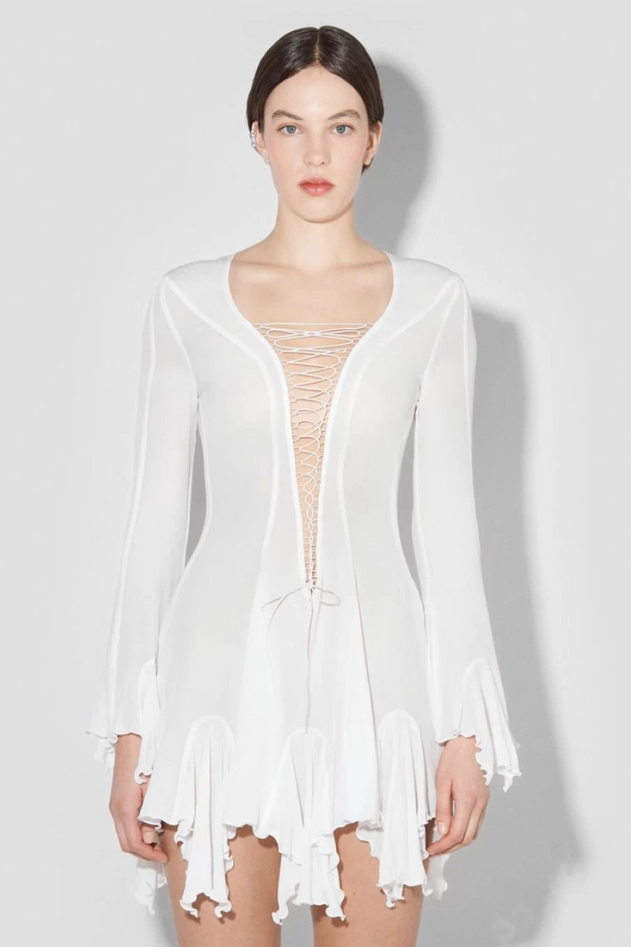 MISBHV Laced Chiffon Mini Dress Off White Best