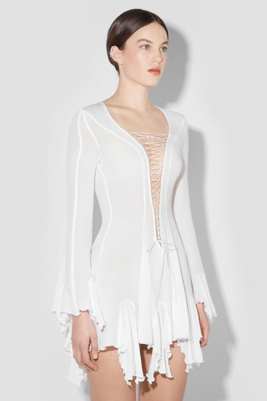 MISBHV Laced Chiffon Mini Dress Off White Best