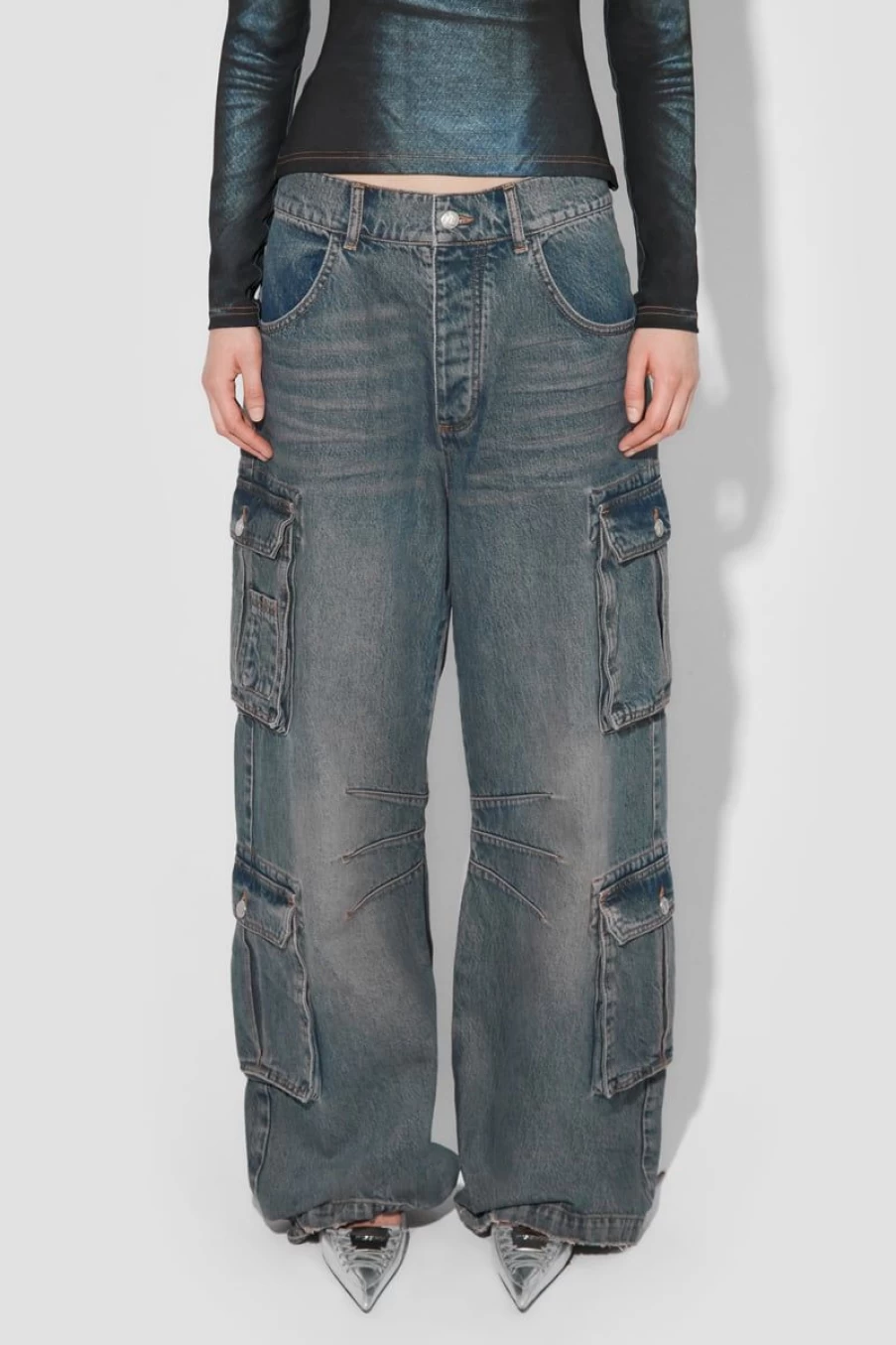 MISBHV Dirt Bath Cargo Denim Trousers Blue Best
