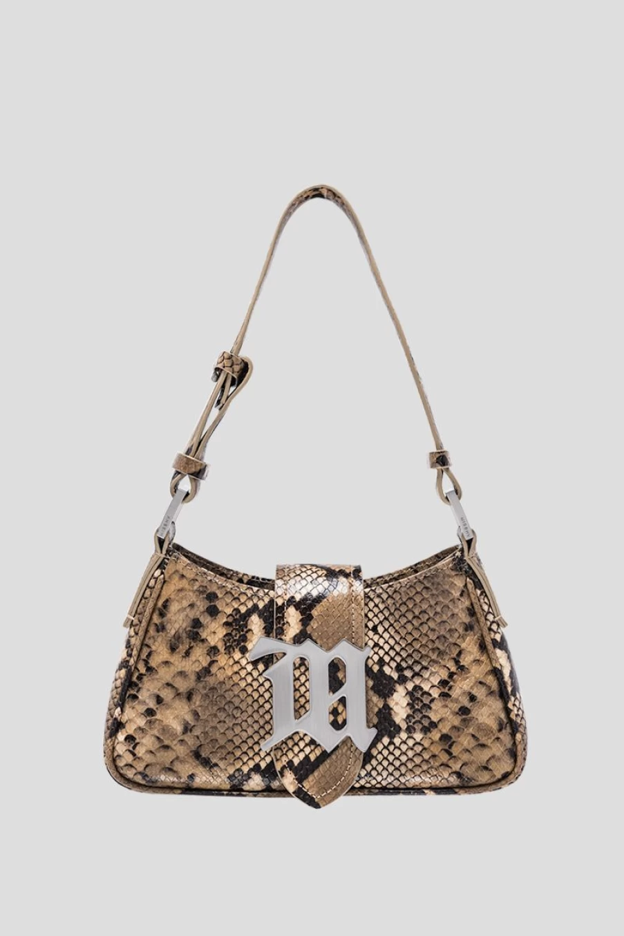 MISBHV Leather Shoulder Bag Small Snakeskin Snakeskin Beige Online
