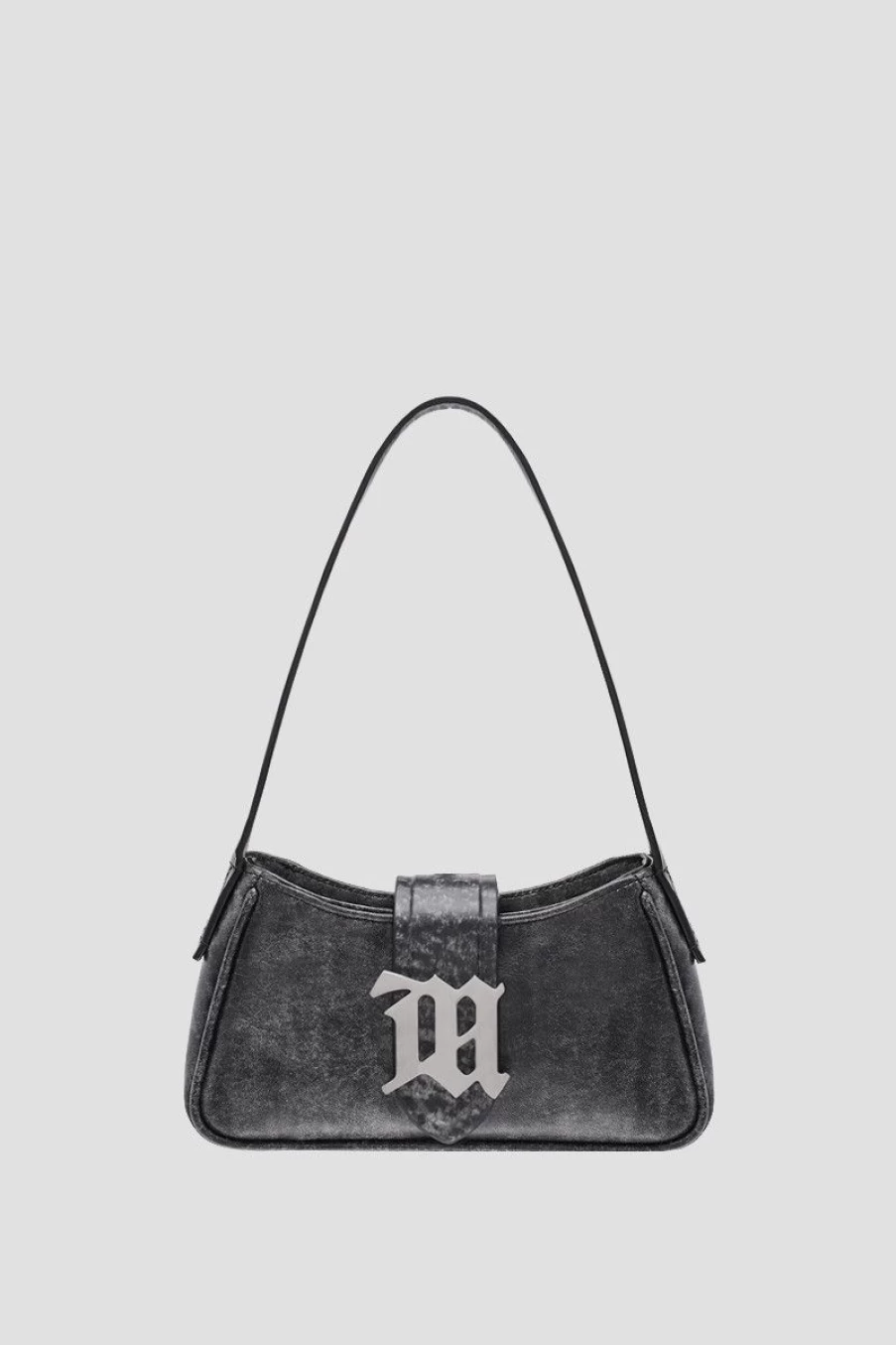 MISBHV Leather Shoulder Bag Mini Washed Black Online