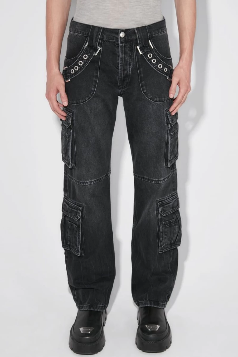 MISBHV Harness Cargo Trousers Black Online