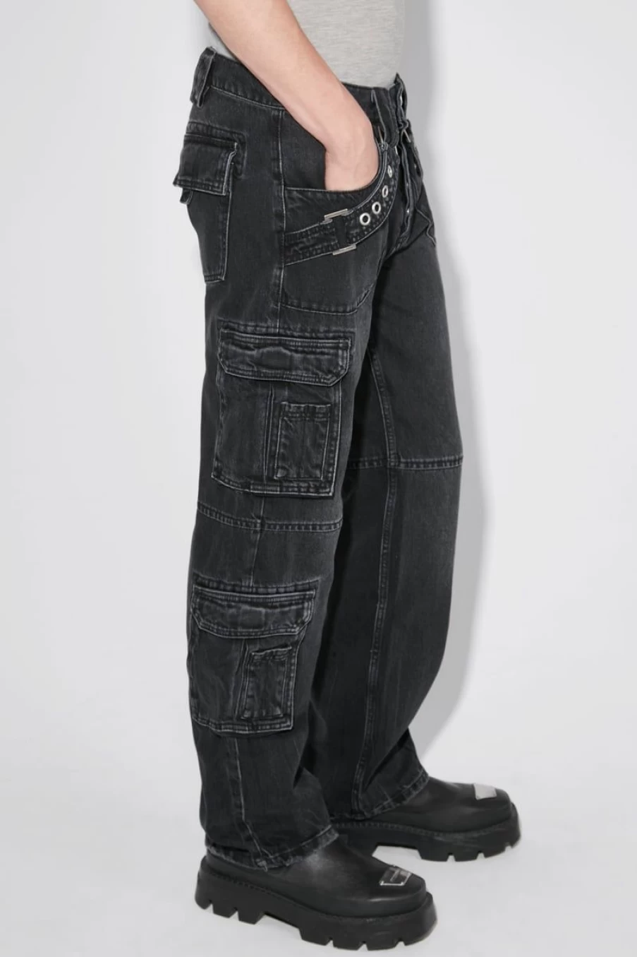 MISBHV Harness Cargo Trousers Black Online
