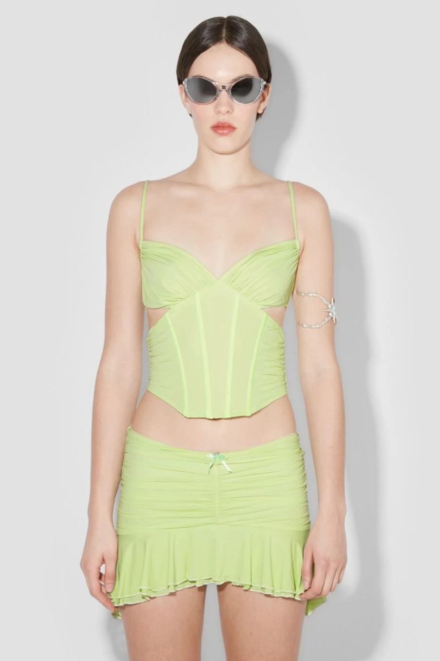 MISBHV Pandora Lycra Corset Lime Clearance