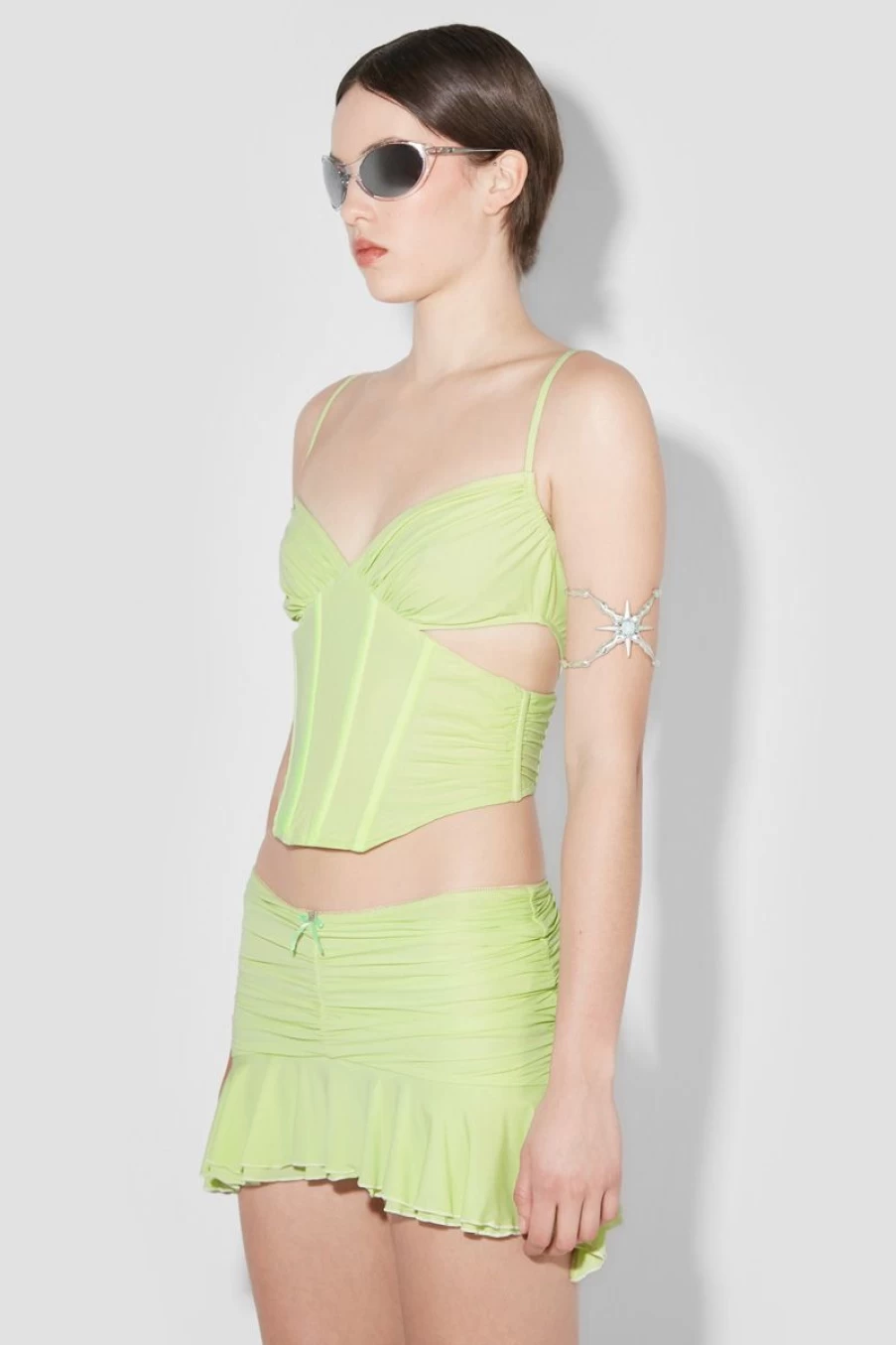 MISBHV Pandora Lycra Corset Lime Clearance