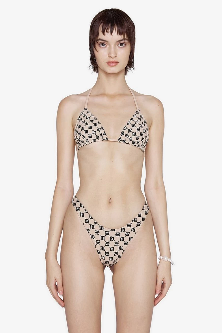 MISBHV Swim Monogram Bikini Bra Beige Clearance