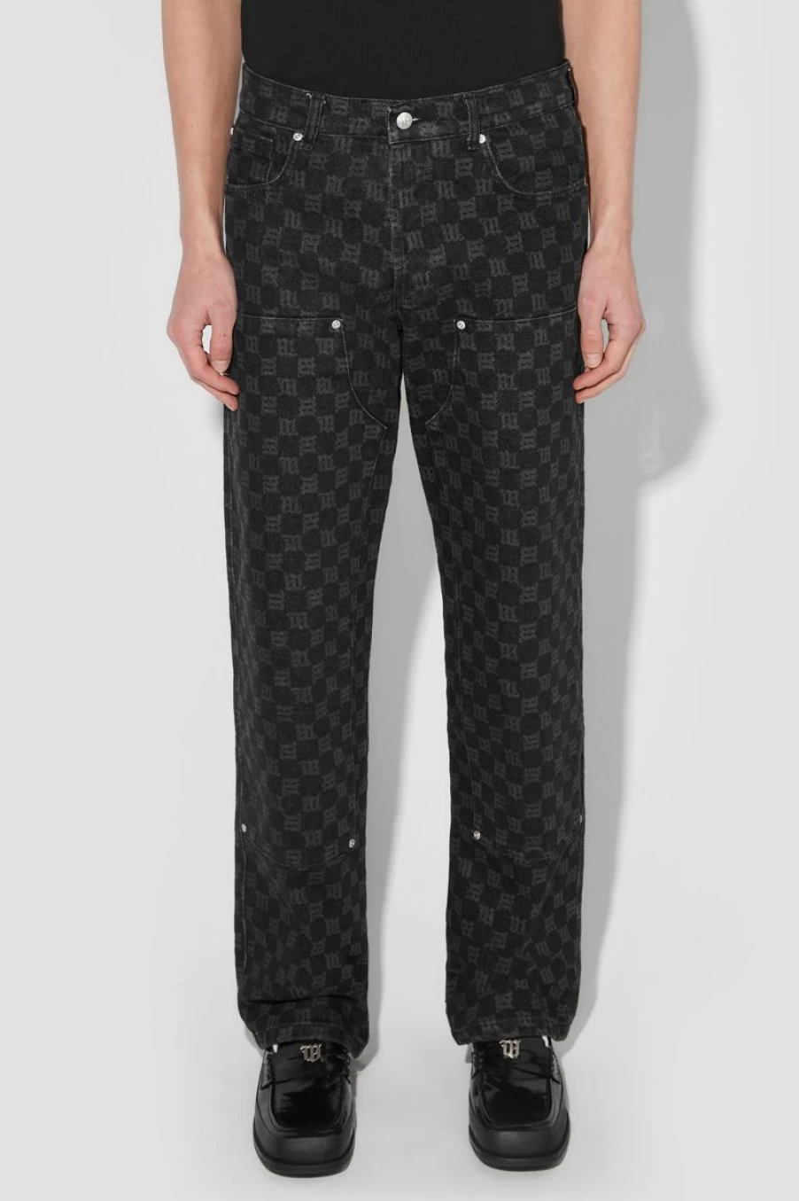 MISBHV Denim Monogram Carpenter Trousers Black Clearance