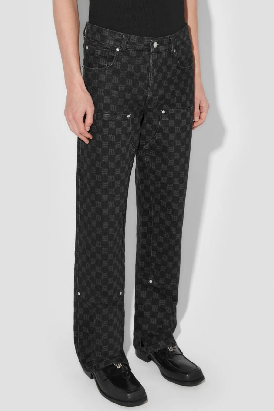 MISBHV Denim Monogram Carpenter Trousers Black Clearance