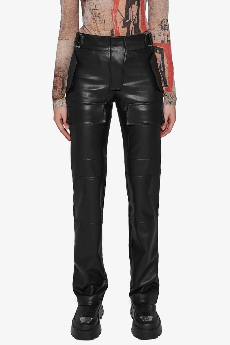 MISBHV Vegan Leather Moto Trousers Black Hot