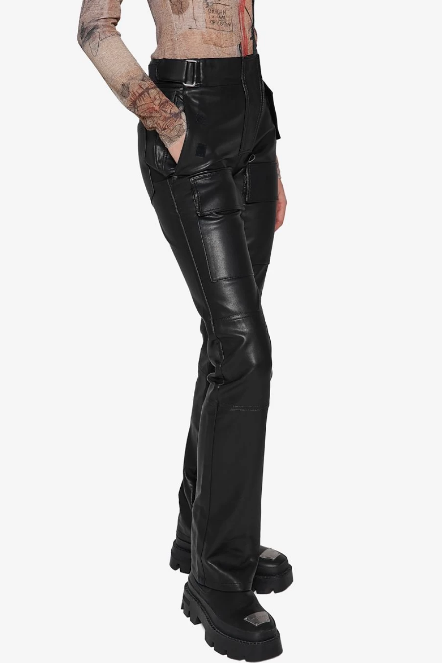 MISBHV Vegan Leather Moto Trousers Black Hot