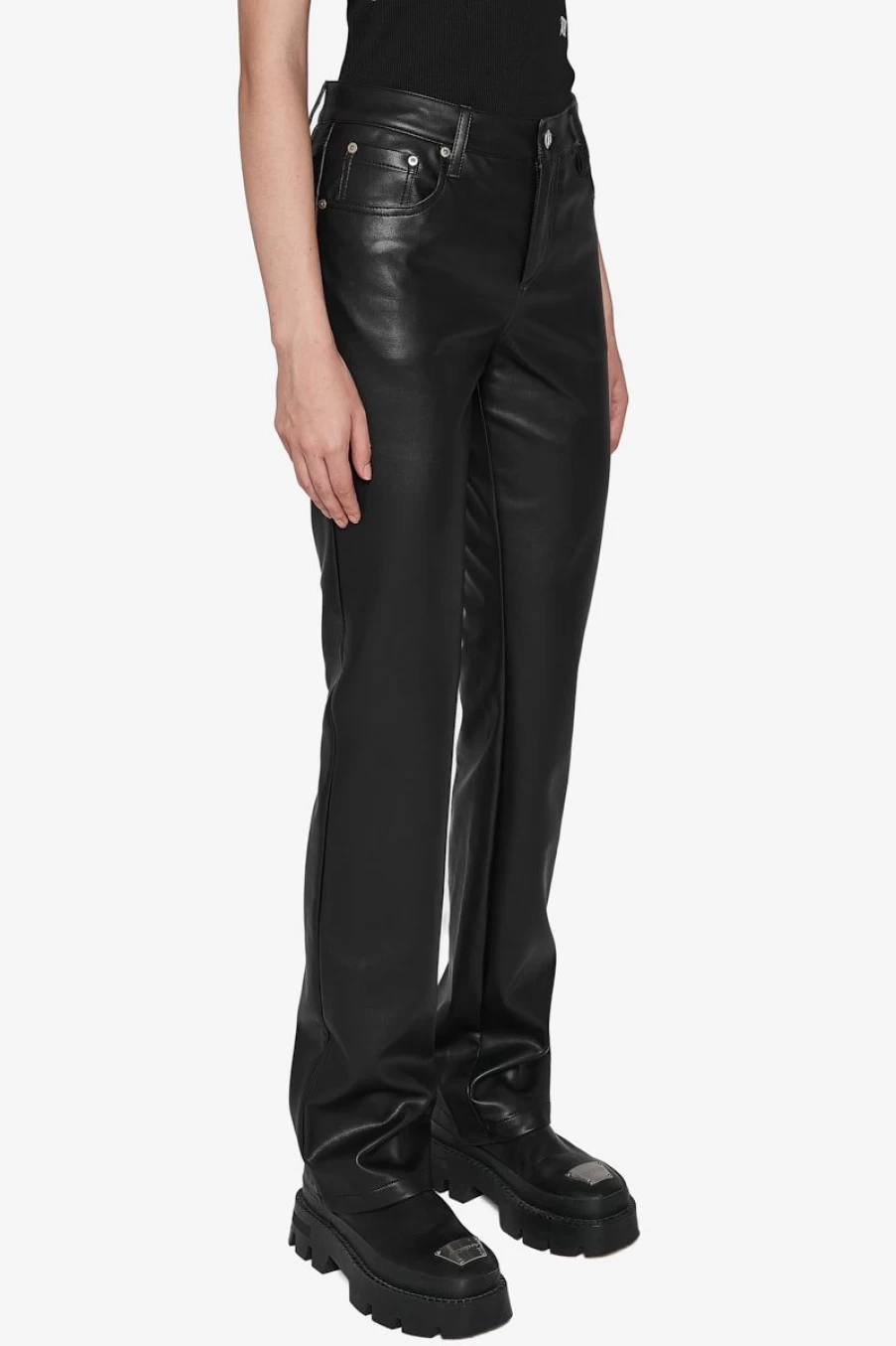 MISBHV Vegan Leather Trousers Black Online