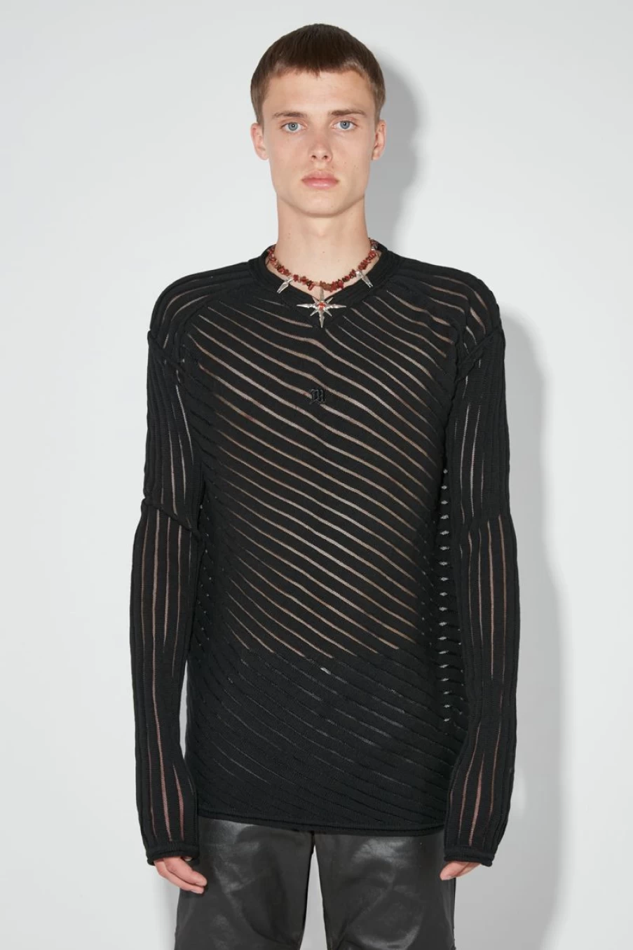 MISBHV Monofilament Pinstripe Knitted Longsleeve Black Clearance
