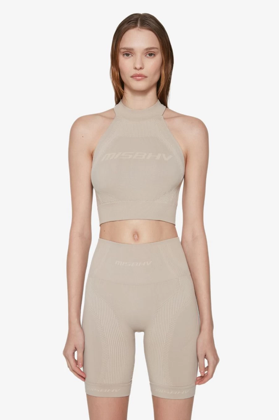 MISBHV Sport Halter Bra Top Beige Hot