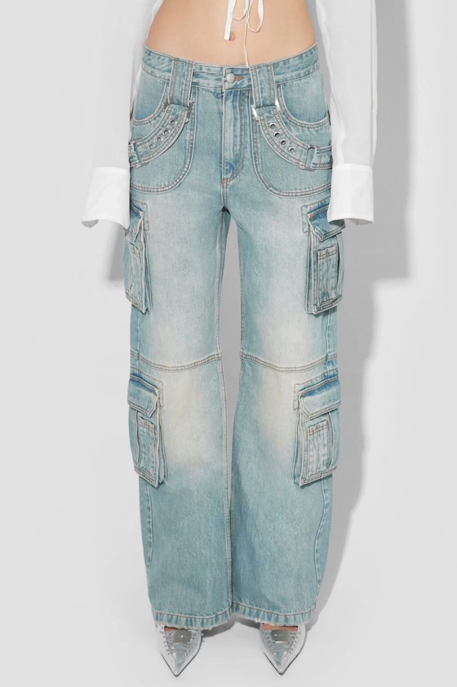 MISBHV Harness Cargo Trousers Blue Clearance