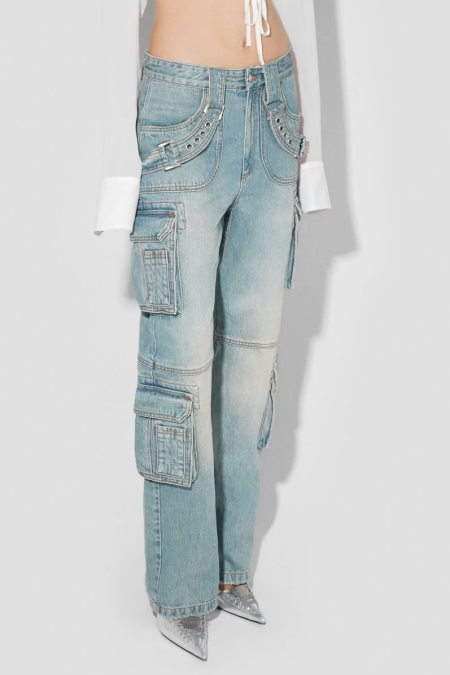 MISBHV Harness Cargo Trousers Blue Clearance