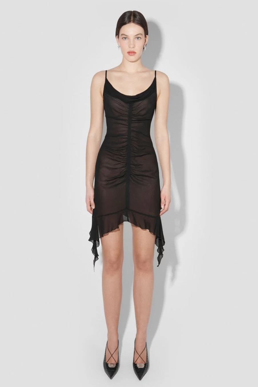 MISBHV Recycled Viscose Chiffon Mini Dress Black Best