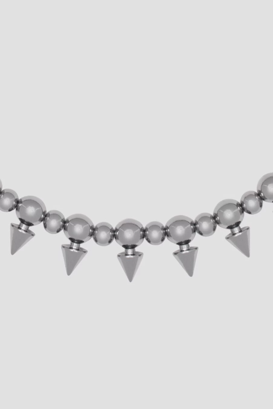 MISBHV Ball Chain Spike Necklace Silver New