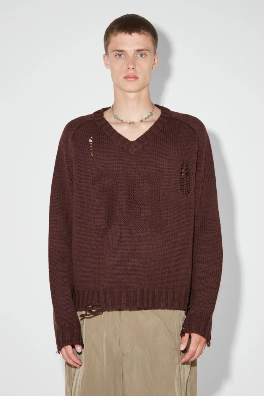 MISBHV Distressed Knit Brown Clearance