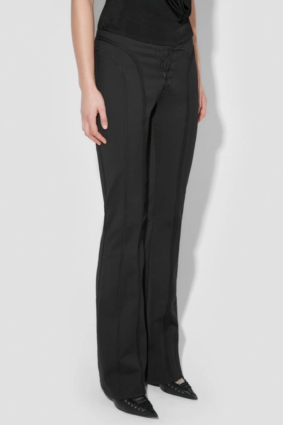 MISBHV Lara Laced Trousers Black Wholesale