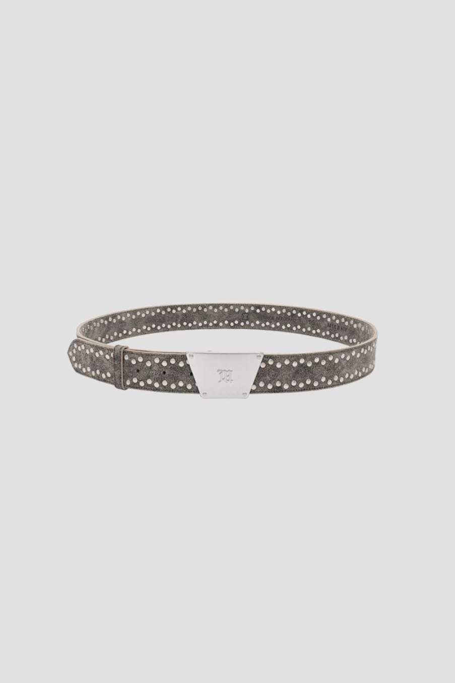MISBHV The 2000 Buckle Belt With Studs Grey New