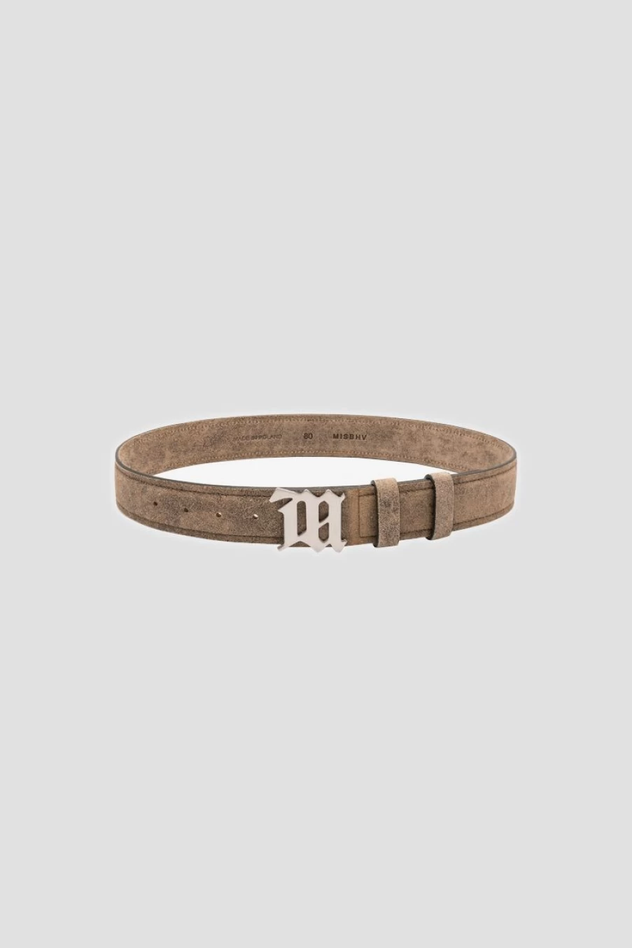 MISBHV Cracked Genuine Leather Belt Taupe Clearance