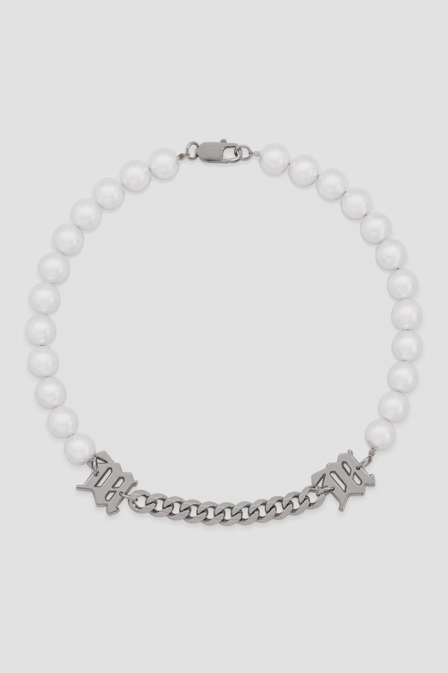 MISBHV Pearl & Curb Link Choker White Hot