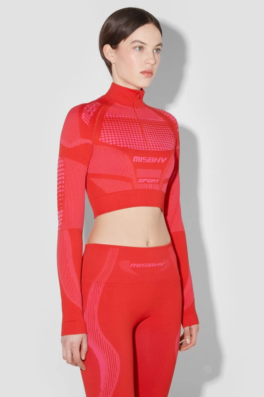 MISBHV Sport Europa Cropped Quarter-Zip Longsleeve Coral Red Best
