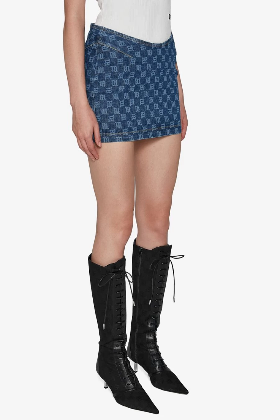 MISBHV Denim Monogram Mini Skirt Best