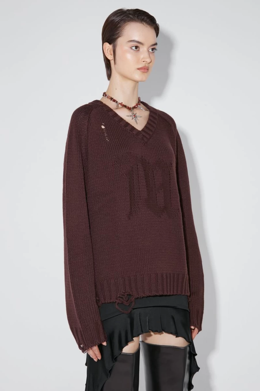 MISBHV Distressed Knit Brown Hot