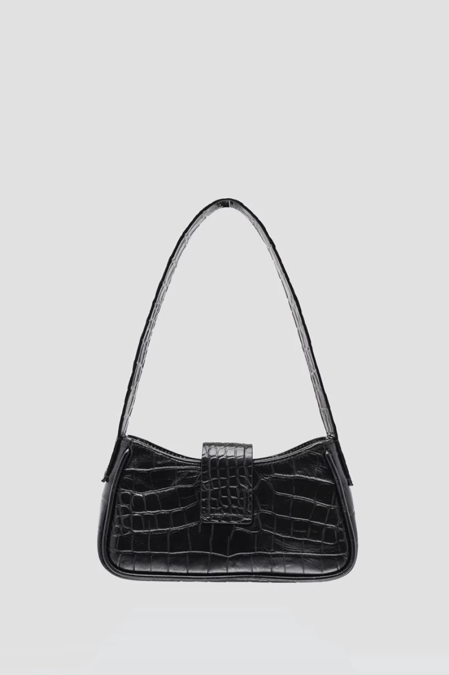 MISBHV Leather Shoulder Bag Mini Croco Croco Black Clearance
