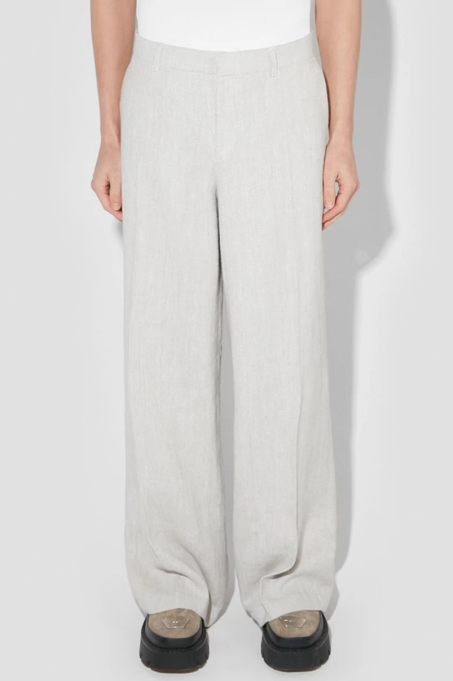 MISBHV Washed Linen Tailored Trousers Off White Best