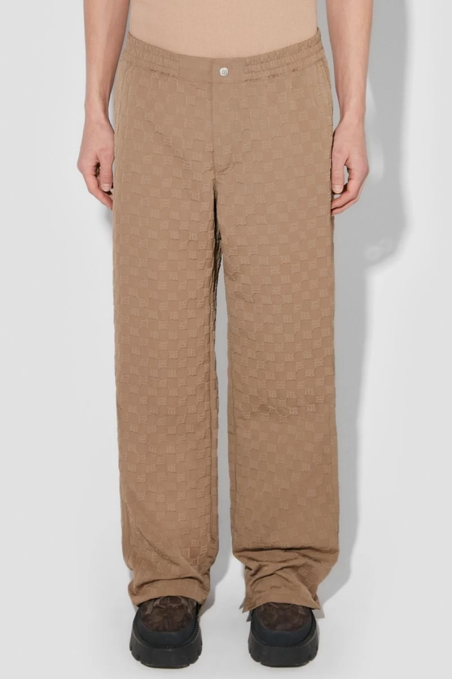 MISBHV Embossed Monogram Milano Tech Trousers Khaki New