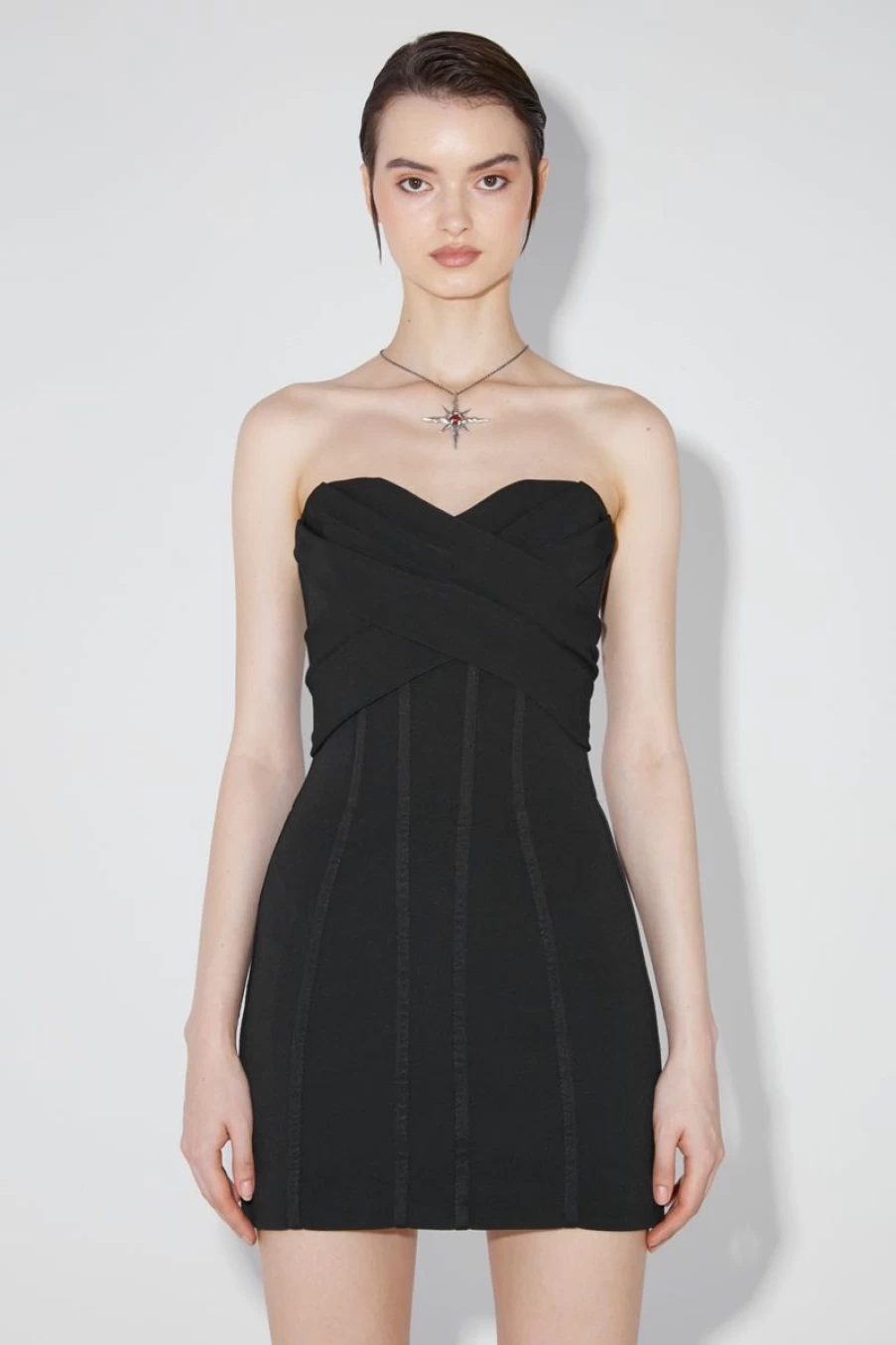 MISBHV Bianca Strapless Corset Mini Dress Black Hot