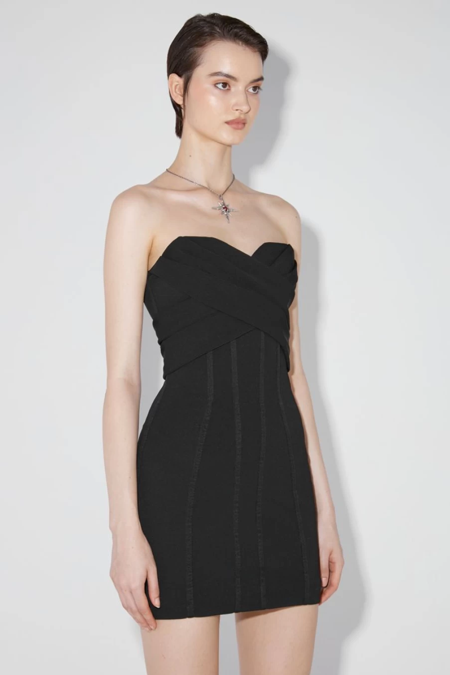 MISBHV Bianca Strapless Corset Mini Dress Black Hot