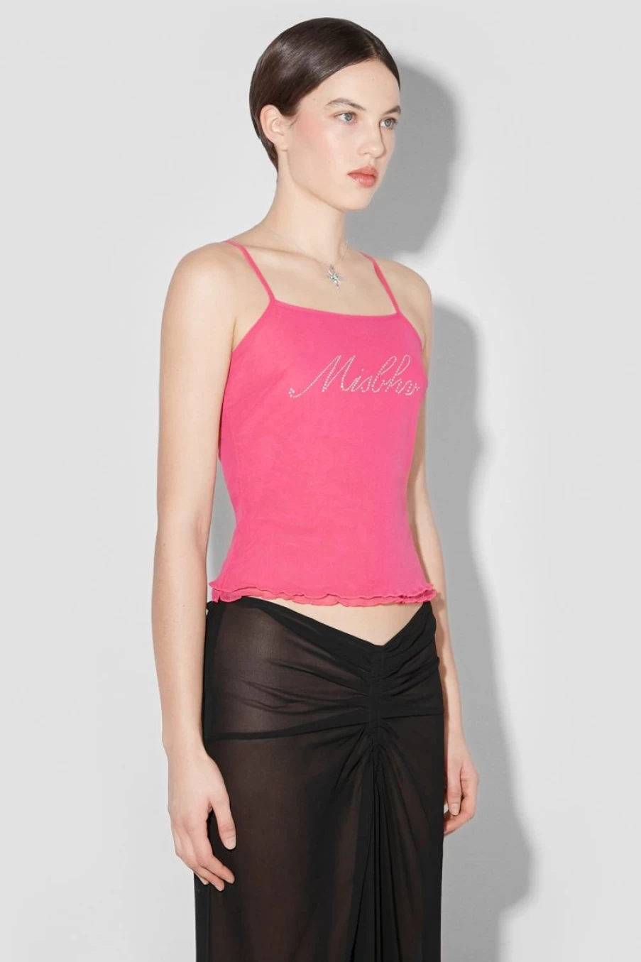 MISBHV Misbhv Crystal Mesh Tank Top Pink Hot