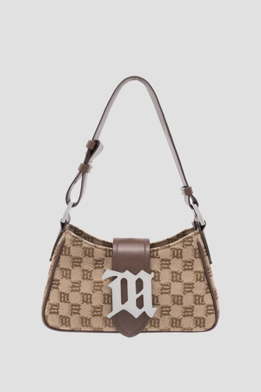 MISBHV Jacquard Monogram Shoulder Bag Small Biscotto Best