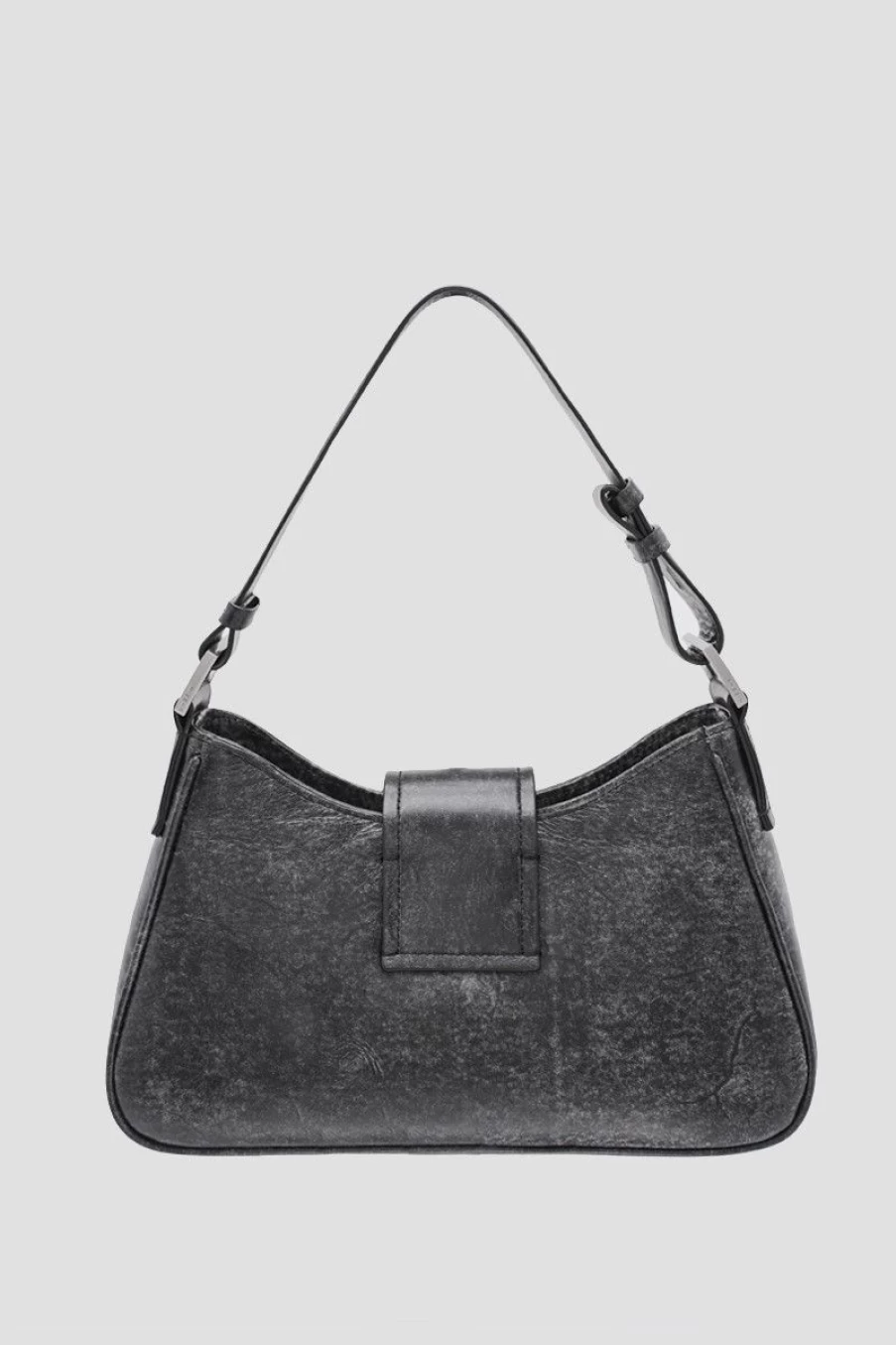 MISBHV Leather Shoulder Bag Medium Washed Black Wholesale