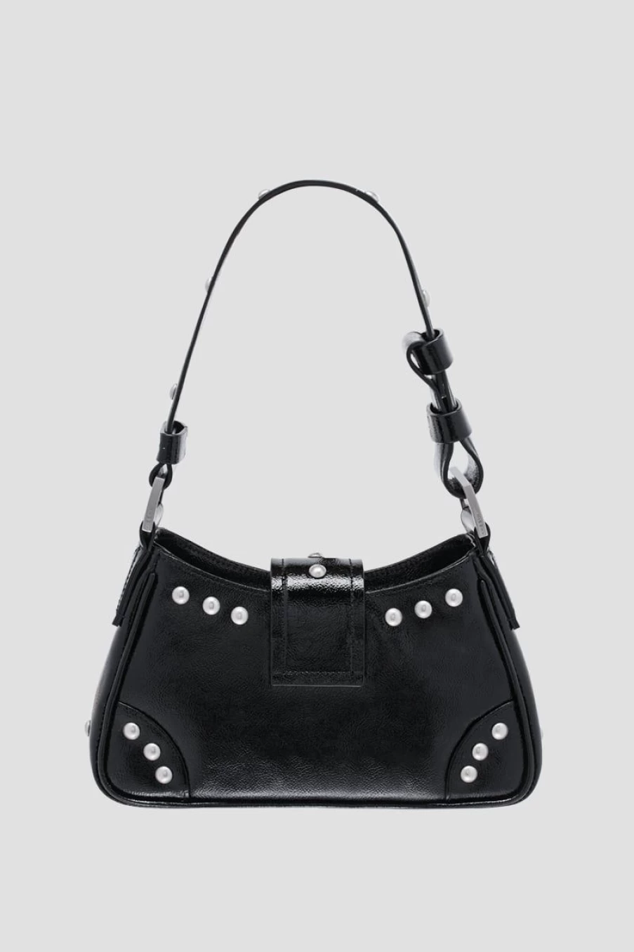 MISBHV Leather Shoulder Bag Small Studded Black Wholesale