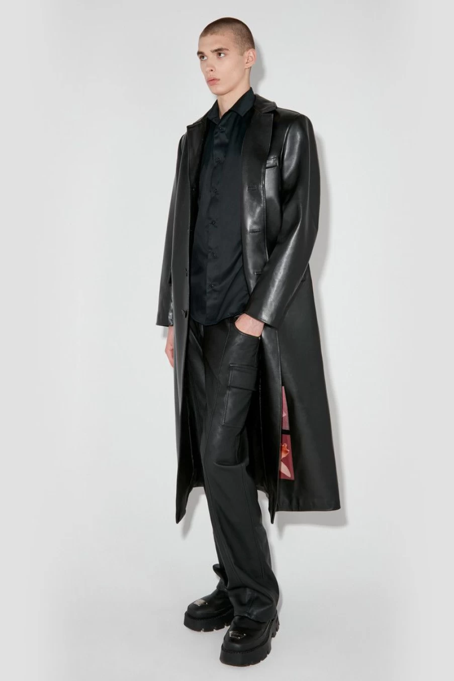 MISBHV Lily / Orchid / Robert Mapplethorpe Leather Coat Black Hot
