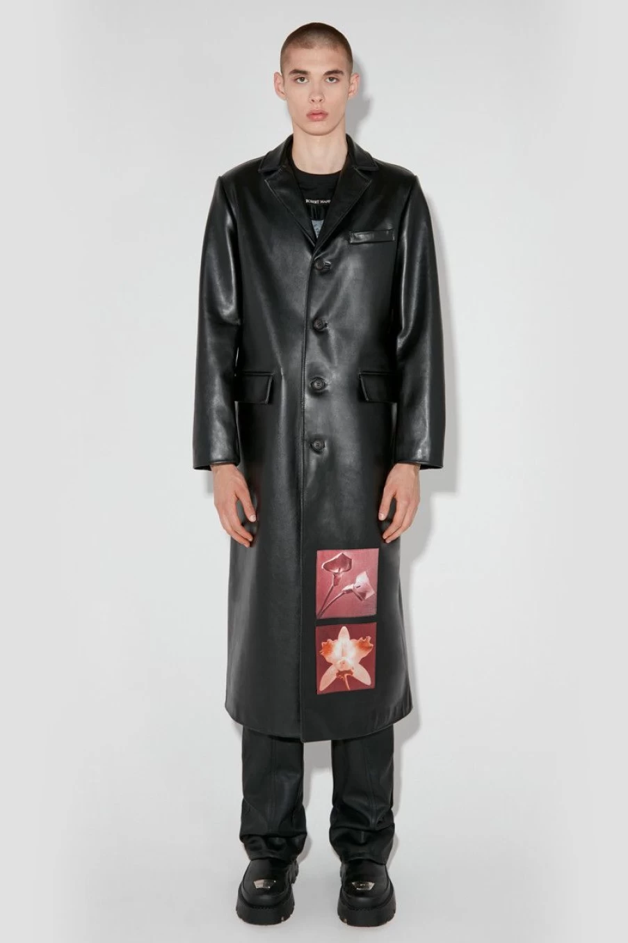 MISBHV Lily / Orchid / Robert Mapplethorpe Leather Coat Black Hot