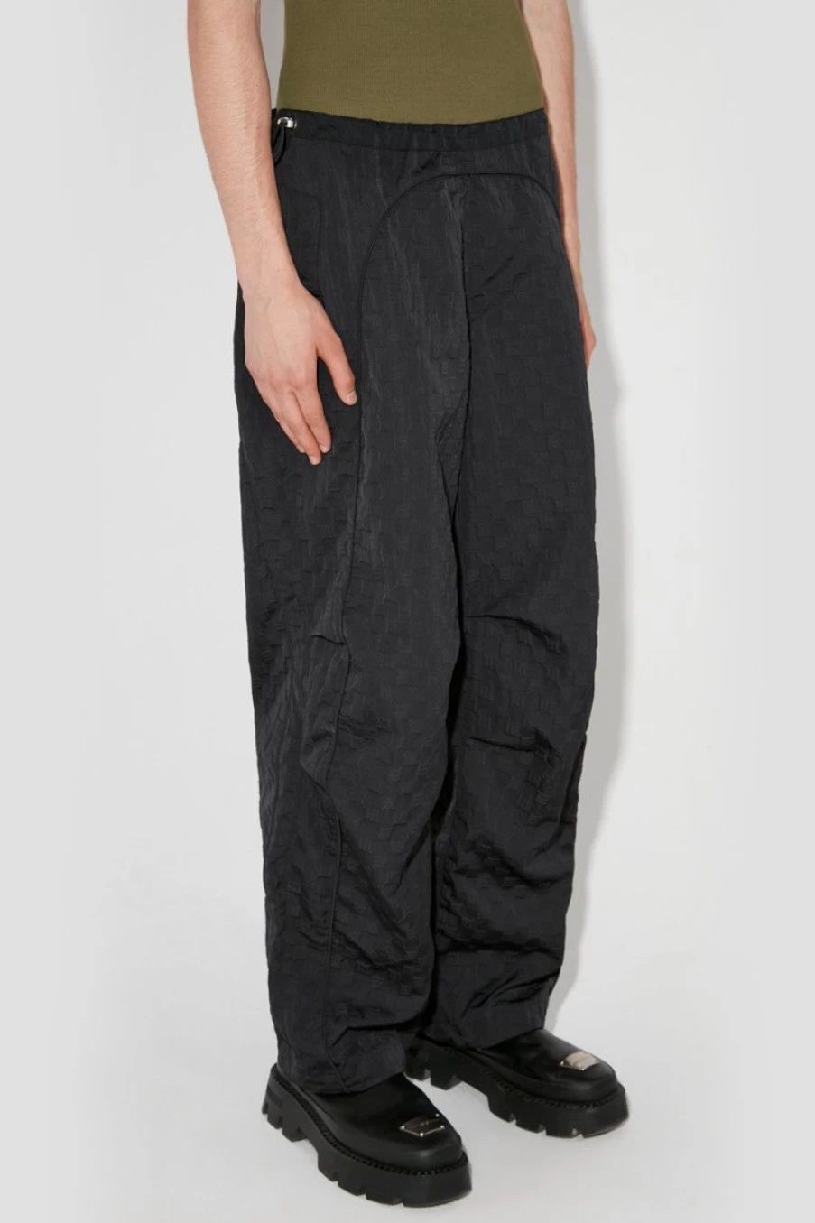 MISBHV Monogram Embossed Parachute Trousers Black Hot