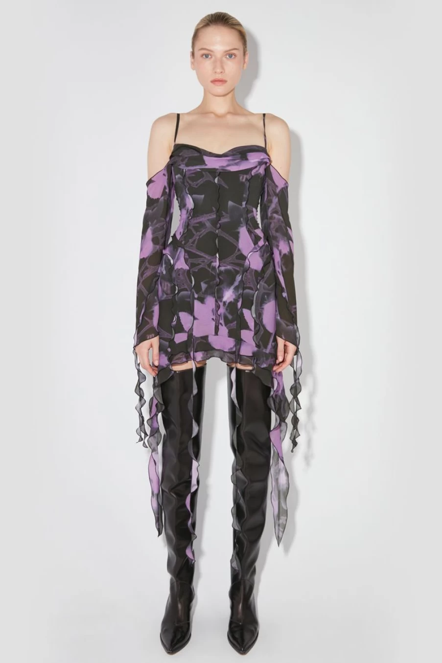 MISBHV Floral Chiffon Mini Dress Multicolor Hot