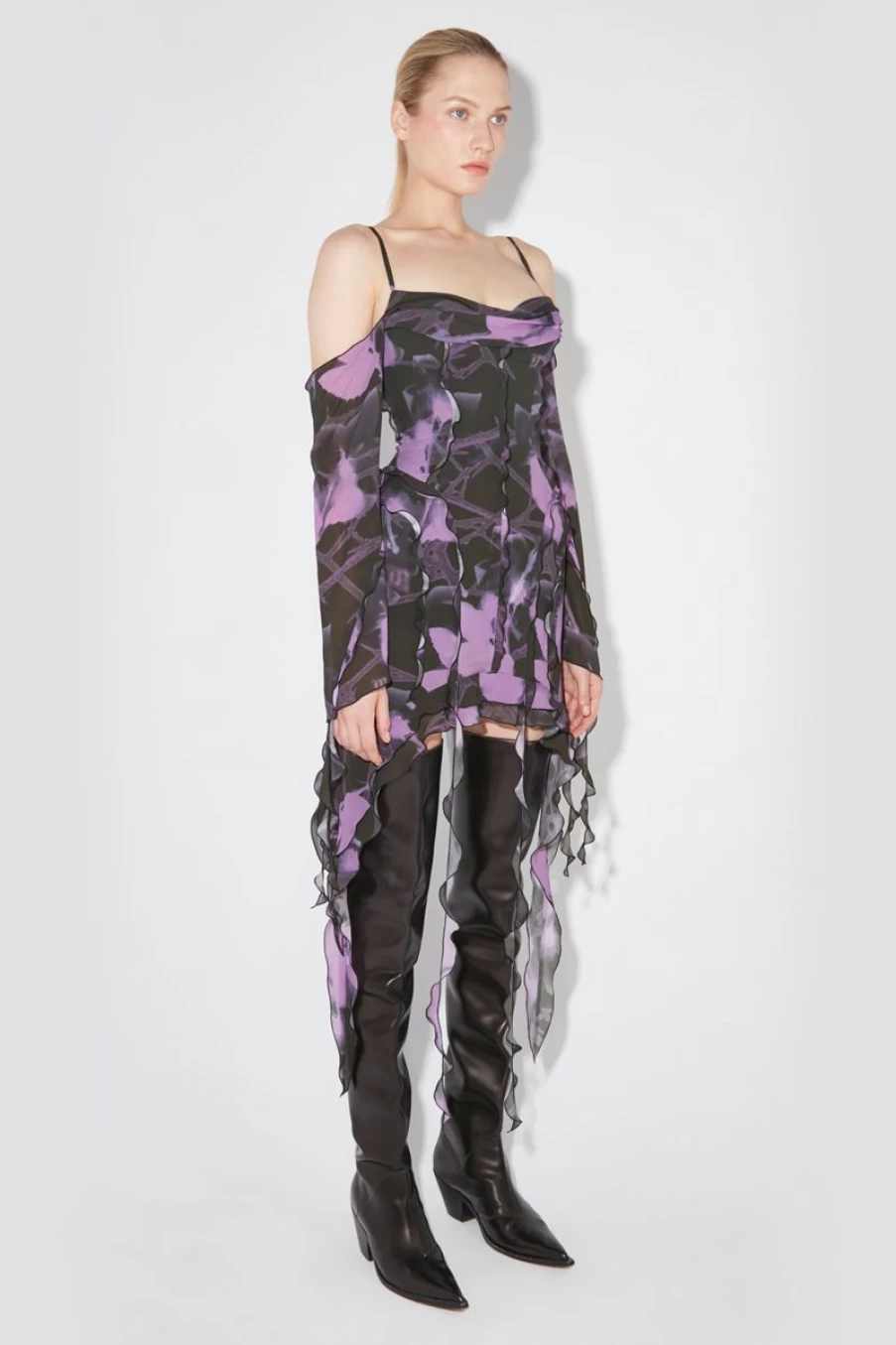 MISBHV Floral Chiffon Mini Dress Multicolor Hot
