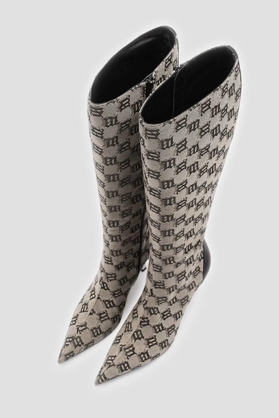 MISBHV Sasha Knee High Boot Monogram Beige New